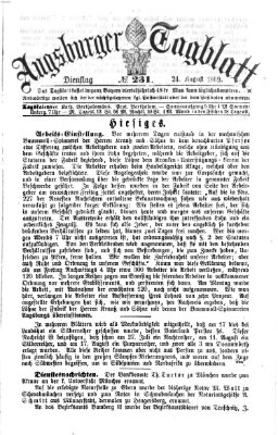 Augsburger Tagblatt Dienstag 24. August 1869