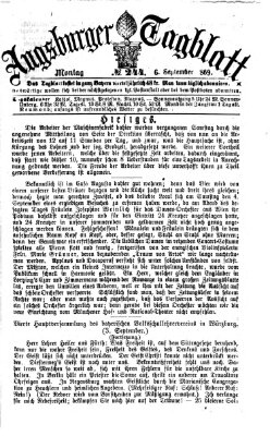 Augsburger Tagblatt Montag 6. September 1869