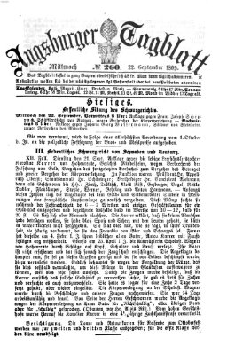 Augsburger Tagblatt Mittwoch 22. September 1869