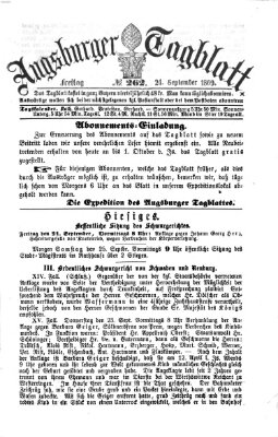 Augsburger Tagblatt Freitag 24. September 1869