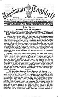 Augsburger Tagblatt Samstag 25. September 1869