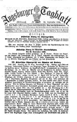 Augsburger Tagblatt Mittwoch 29. September 1869