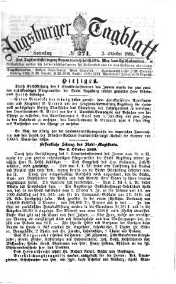 Augsburger Tagblatt Sonntag 3. Oktober 1869