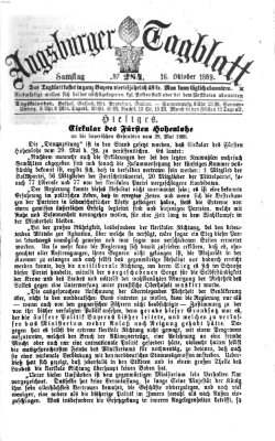 Augsburger Tagblatt Samstag 16. Oktober 1869