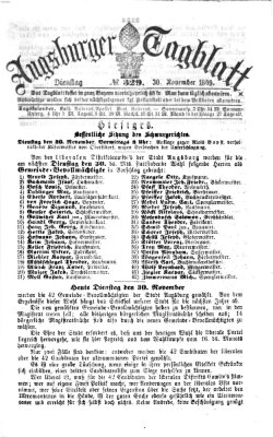Augsburger Tagblatt Dienstag 30. November 1869