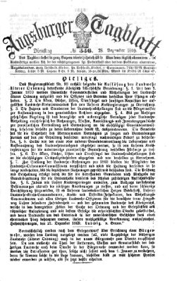 Augsburger Tagblatt Dienstag 28. Dezember 1869
