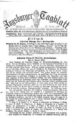 Augsburger Tagblatt Mittwoch 12. Januar 1870