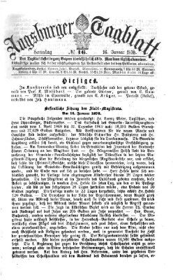 Augsburger Tagblatt Sonntag 16. Januar 1870