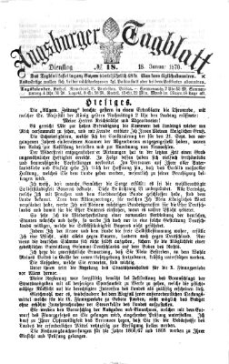 Augsburger Tagblatt Dienstag 18. Januar 1870
