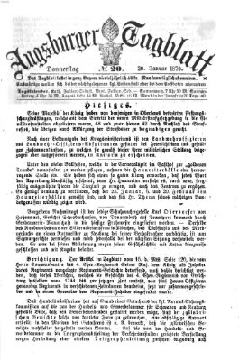 Augsburger Tagblatt Donnerstag 20. Januar 1870