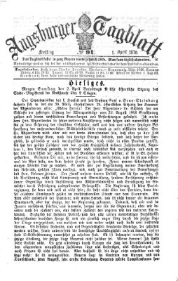 Augsburger Tagblatt Freitag 1. April 1870