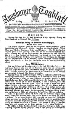 Augsburger Tagblatt Freitag 22. April 1870