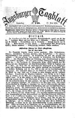 Augsburger Tagblatt Sonntag 22. Mai 1870