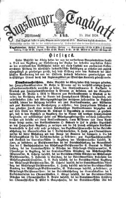 Augsburger Tagblatt Mittwoch 25. Mai 1870