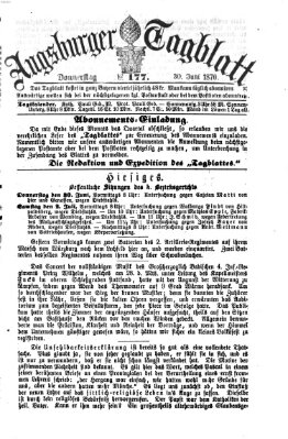Augsburger Tagblatt Donnerstag 30. Juni 1870