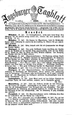 Augsburger Tagblatt Samstag 23. Juli 1870