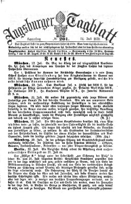 Augsburger Tagblatt Sonntag 24. Juli 1870