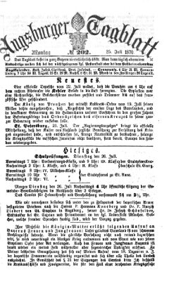 Augsburger Tagblatt Montag 25. Juli 1870