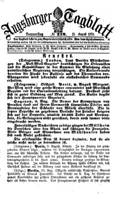 Augsburger Tagblatt Donnerstag 11. August 1870
