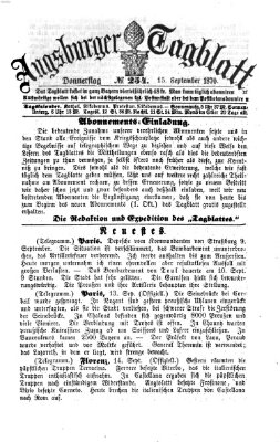 Augsburger Tagblatt Donnerstag 15. September 1870