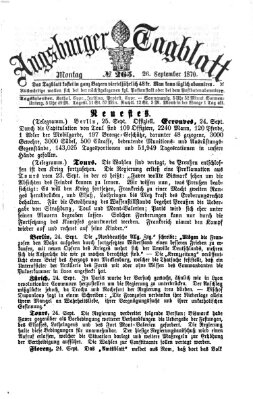 Augsburger Tagblatt Montag 26. September 1870