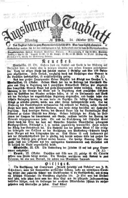 Augsburger Tagblatt Montag 24. Oktober 1870