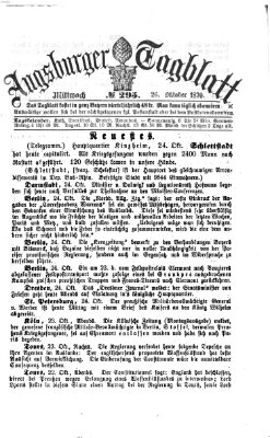 Augsburger Tagblatt Mittwoch 26. Oktober 1870