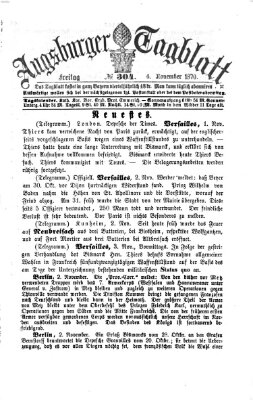 Augsburger Tagblatt Freitag 4. November 1870