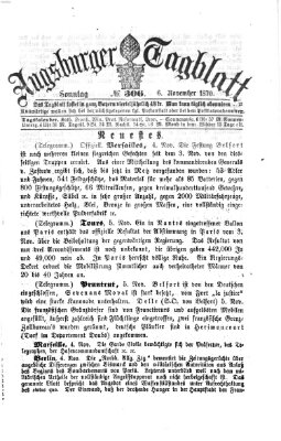 Augsburger Tagblatt Sonntag 6. November 1870