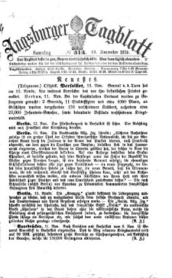 Augsburger Tagblatt Sonntag 13. November 1870