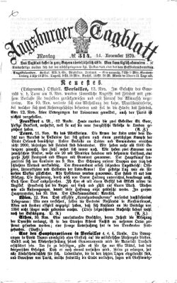 Augsburger Tagblatt Montag 14. November 1870