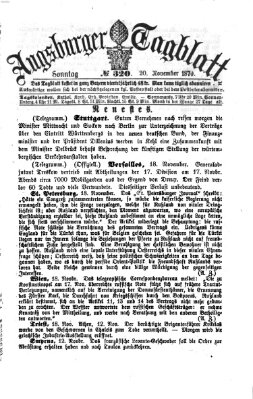 Augsburger Tagblatt Sonntag 20. November 1870