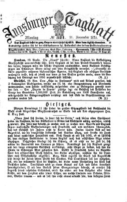 Augsburger Tagblatt Montag 21. November 1870