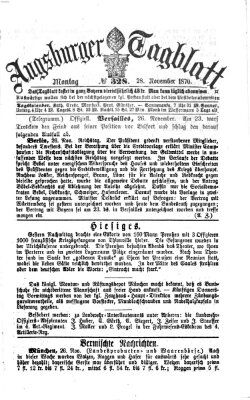 Augsburger Tagblatt Montag 28. November 1870