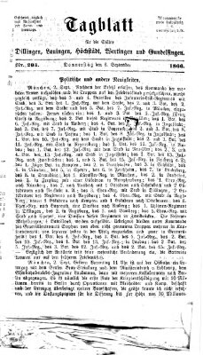 Tagblatt für die Städte Dillingen, Lauingen, Höchstädt, Wertingen und Gundelfingen Donnerstag 6. September 1866