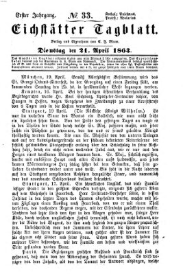 Eichstätter Tagblatt Dienstag 21. April 1863