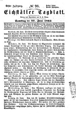 Eichstätter Tagblatt Samstag 27. Juni 1863