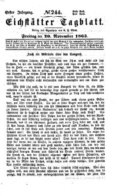 Eichstätter Tagblatt Freitag 20. November 1863