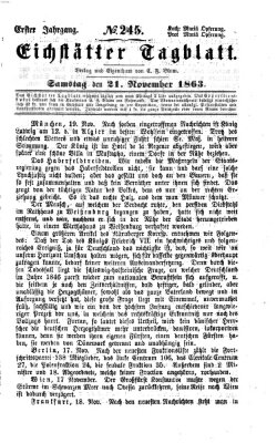 Eichstätter Tagblatt Samstag 21. November 1863
