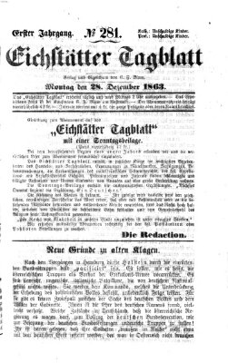 Eichstätter Tagblatt Montag 28. Dezember 1863