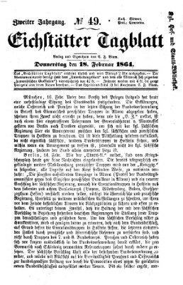 Eichstätter Tagblatt Donnerstag 18. Februar 1864