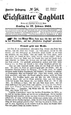 Eichstätter Tagblatt Samstag 27. Februar 1864