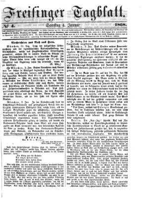 Freisinger Tagblatt (Freisinger Wochenblatt) Samstag 4. Januar 1868