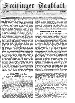 Freisinger Tagblatt (Freisinger Wochenblatt) Freitag 14. Februar 1868