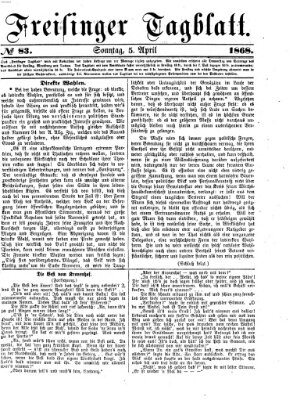 Freisinger Tagblatt (Freisinger Wochenblatt) Sonntag 5. April 1868