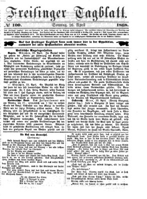 Freisinger Tagblatt (Freisinger Wochenblatt) Sonntag 26. April 1868