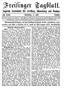 Freisinger Tagblatt (Freisinger Wochenblatt) Samstag 4. Juli 1868