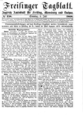 Freisinger Tagblatt (Freisinger Wochenblatt) Sonntag 5. Juli 1868
