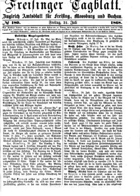Freisinger Tagblatt (Freisinger Wochenblatt) Freitag 31. Juli 1868