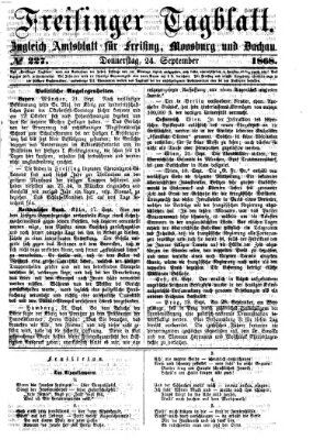 Freisinger Tagblatt (Freisinger Wochenblatt) Donnerstag 24. September 1868